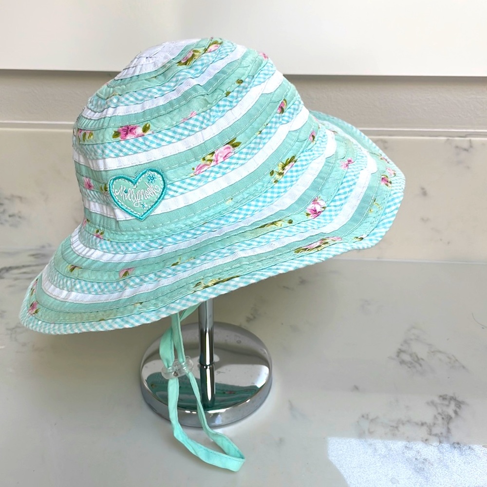 Millymook girls floppy hat sweetheart pattern cotton summer hat mint green